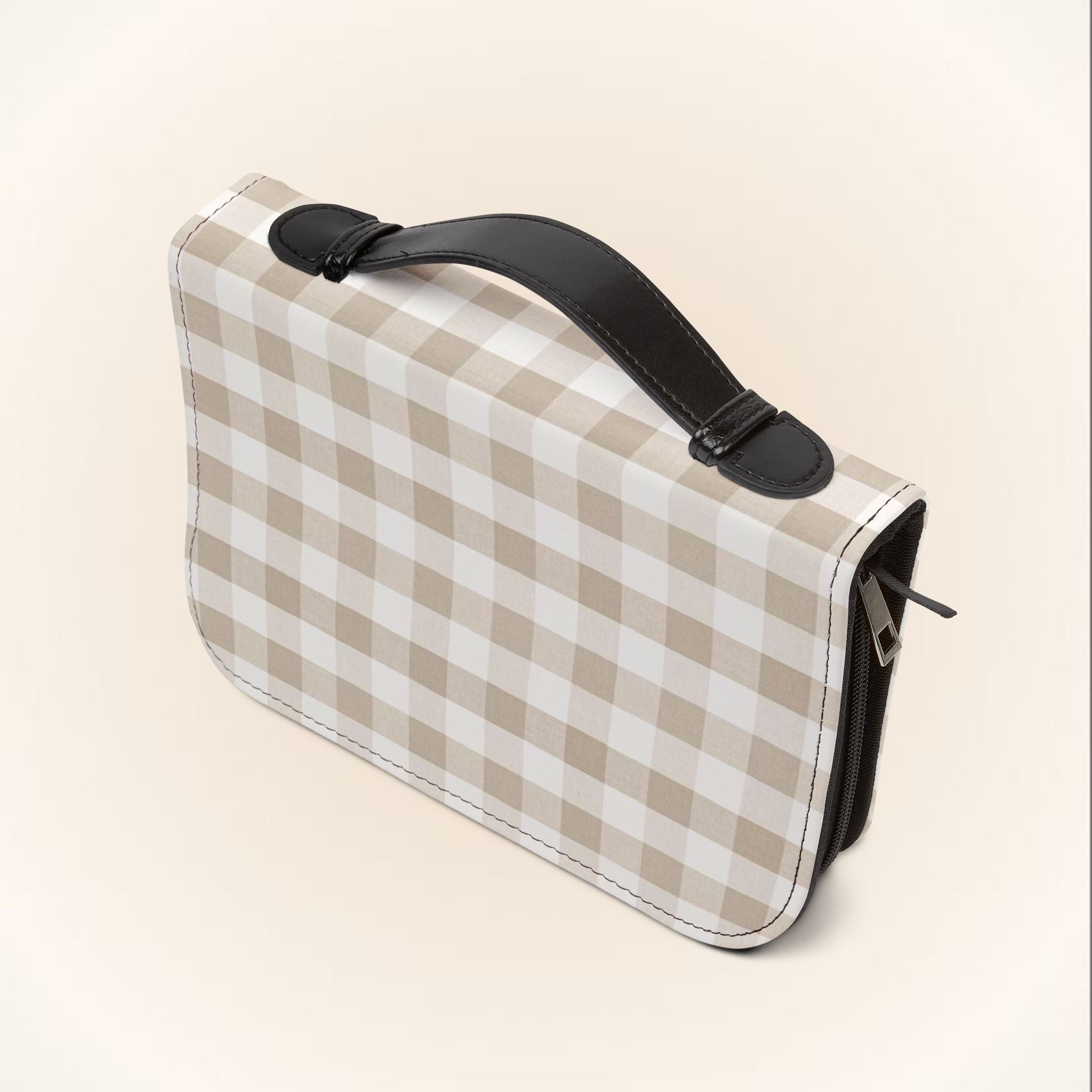 Beige Gingham Bible Cover