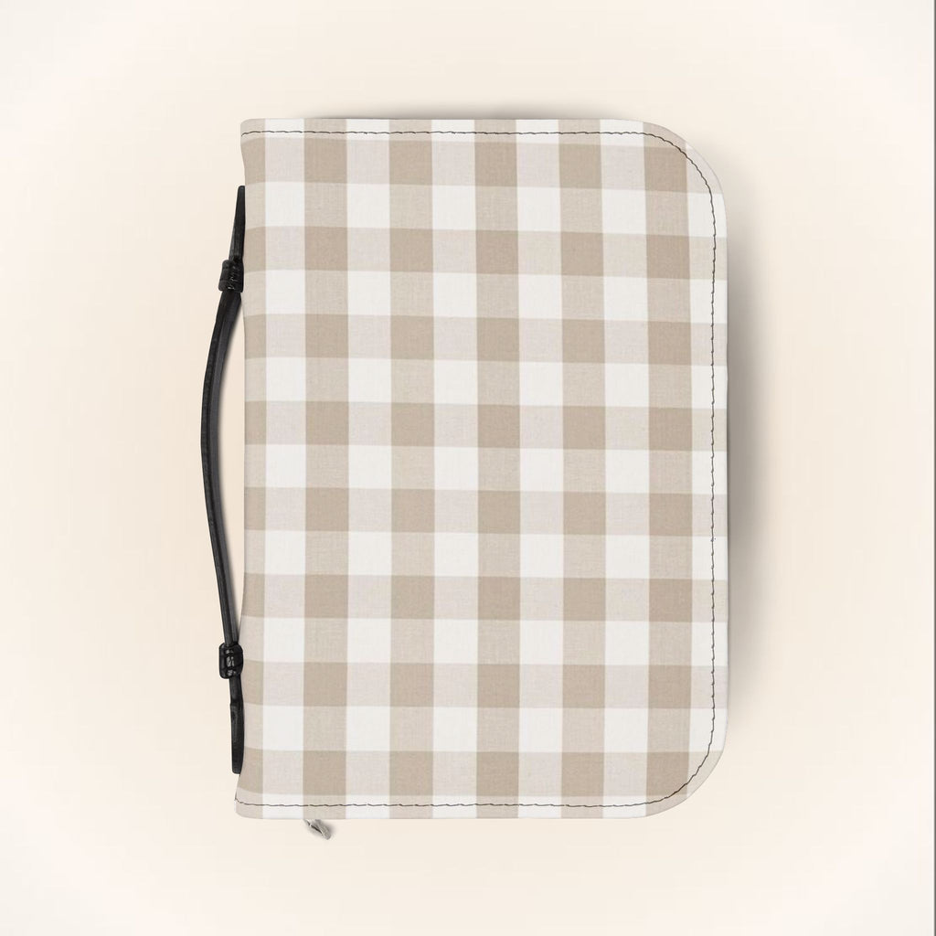Beige Gingham Bible Cover