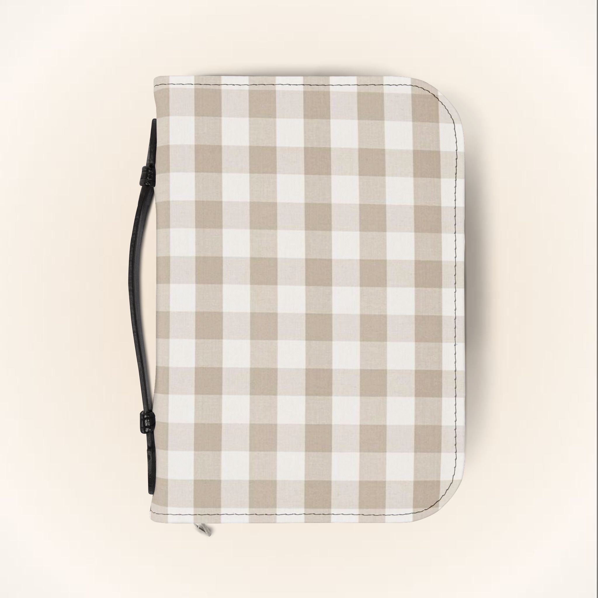 Beige Gingham Bible Cover