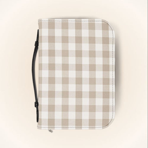 Beige Gingham Bible Cover