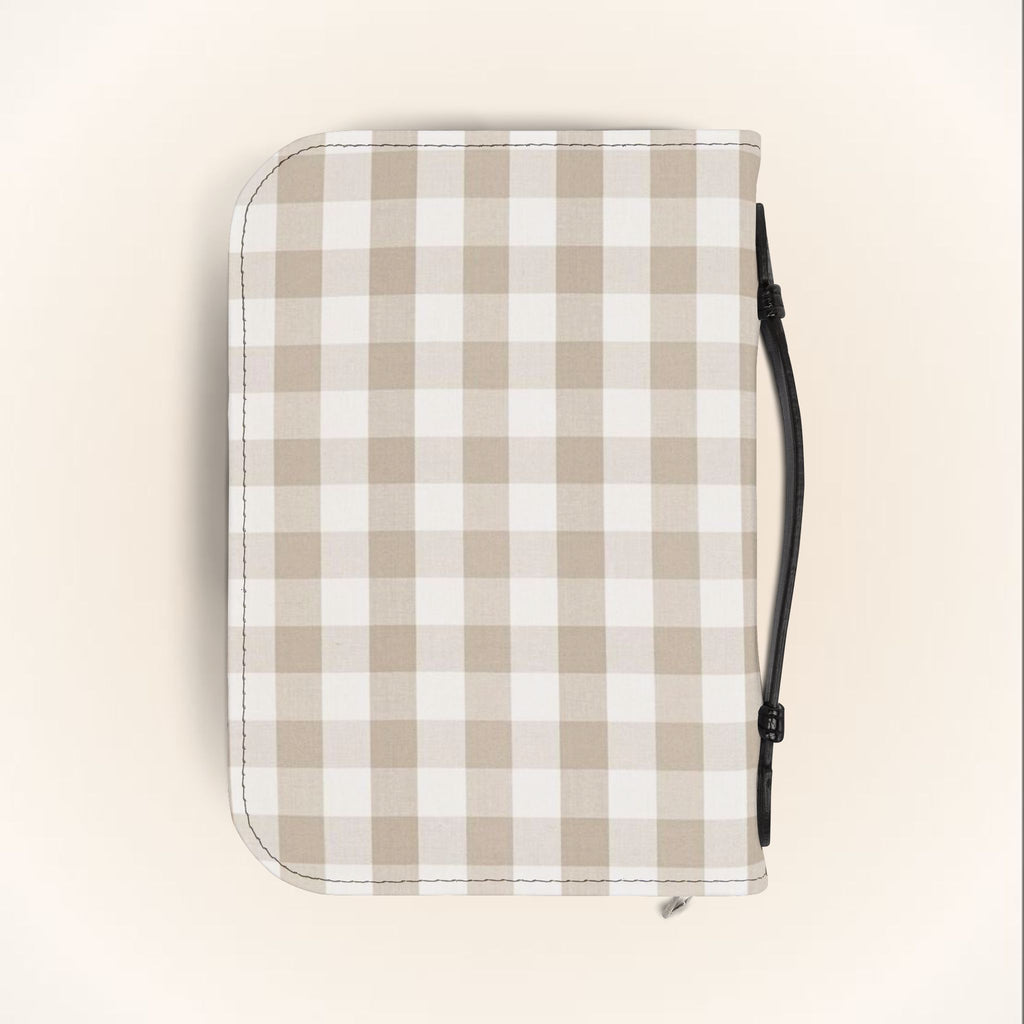 Beige Gingham Bible Cover